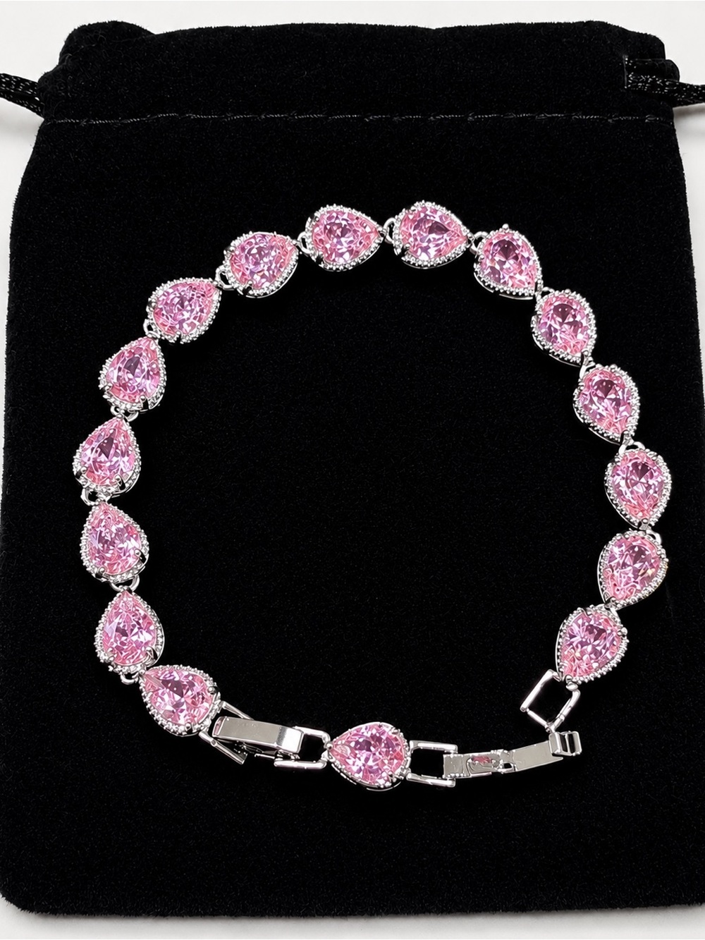 Pink Teardrop Tennis Bracelet - Women Jewelry